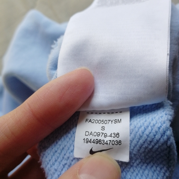 NIKE Sports Wear Trousers Light Blue Gold French Terry Sweatpants Lounge Small - Picture 11 of 11